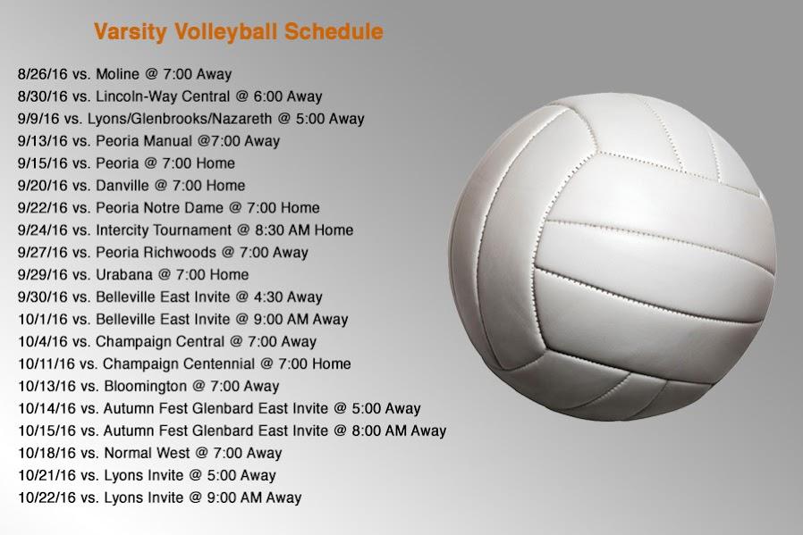 Volleyball schedule