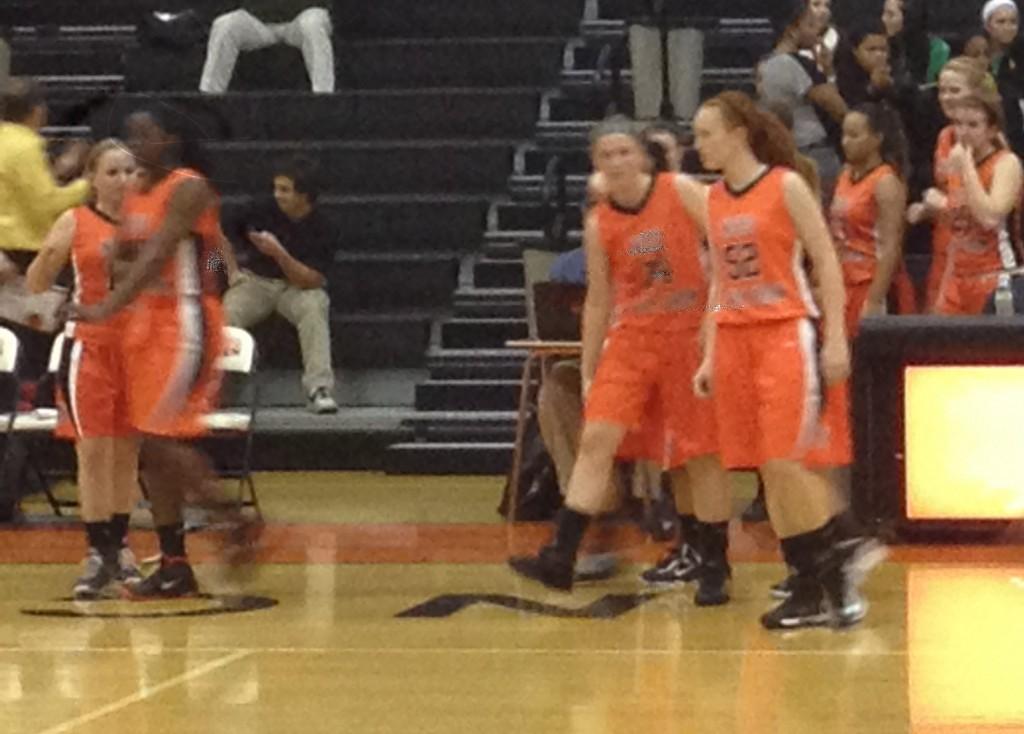 NCHS walks onto the court for tip-off.