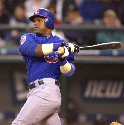 Sosa playing for the Chicago Cubs