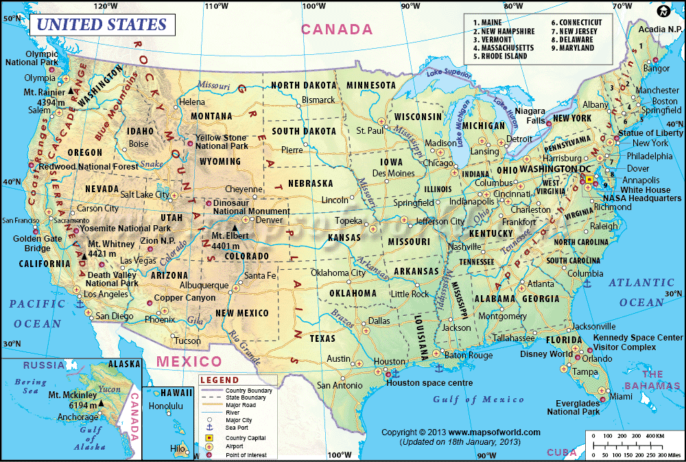 A map of the US 