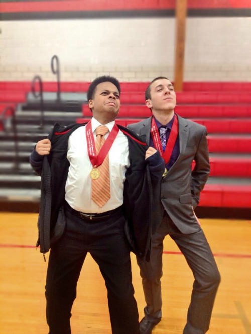 Campbell and Moravec displaying their medals from the Heyworth Speech Tournament on January 18th. Campbell took second place and Moravec took fourth, beating other competitors from across the state. 