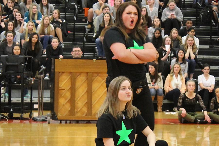Kate Meulemans and Maddie McDonnell lip sync