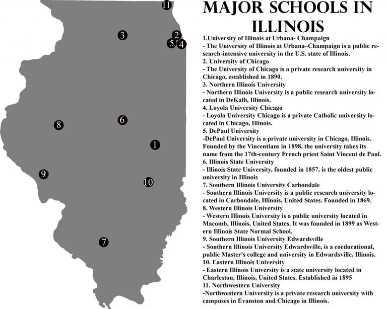 Infographic Major postsecondary schools in Illinois Inkspot