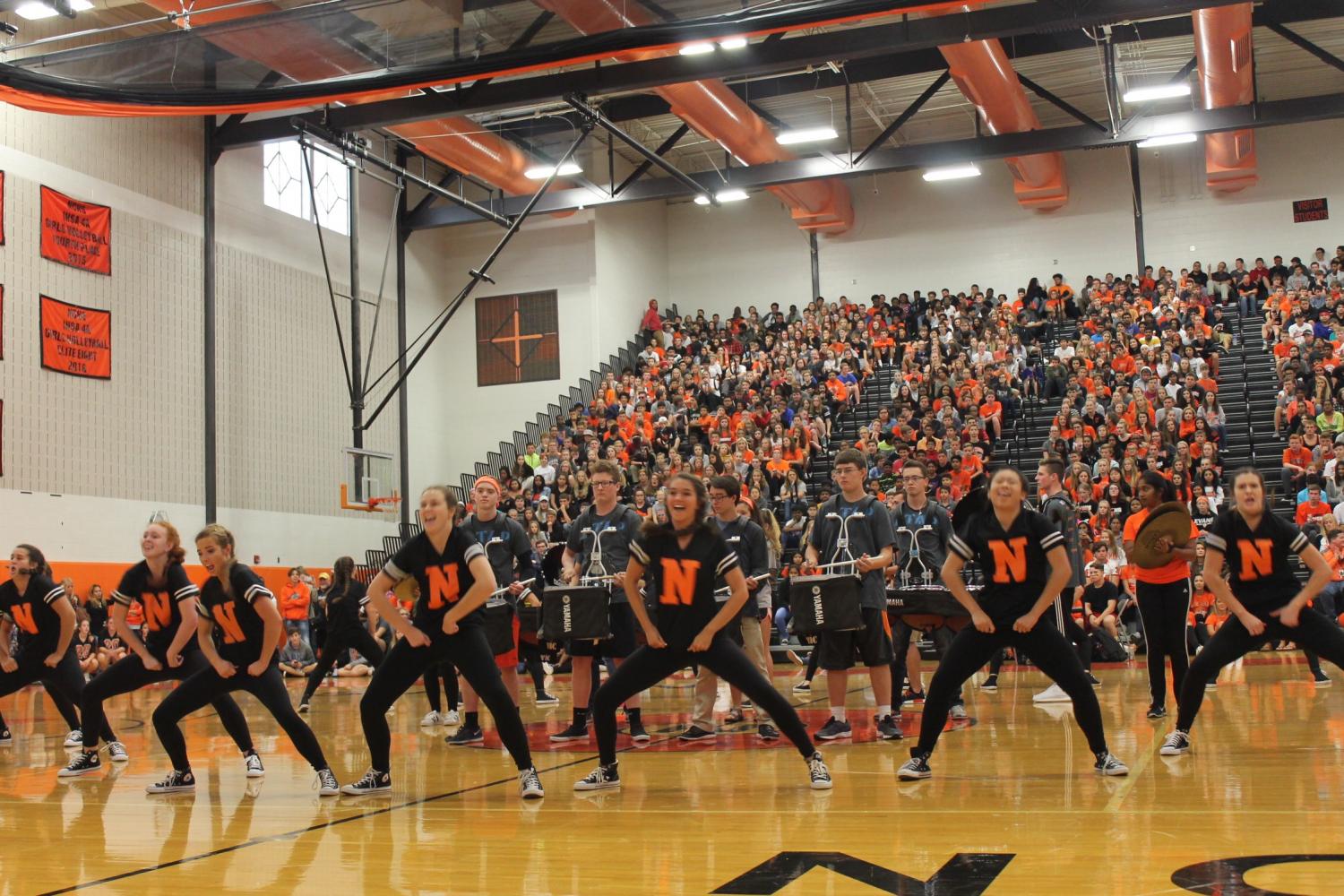Dance+team+performs+with+Drumline