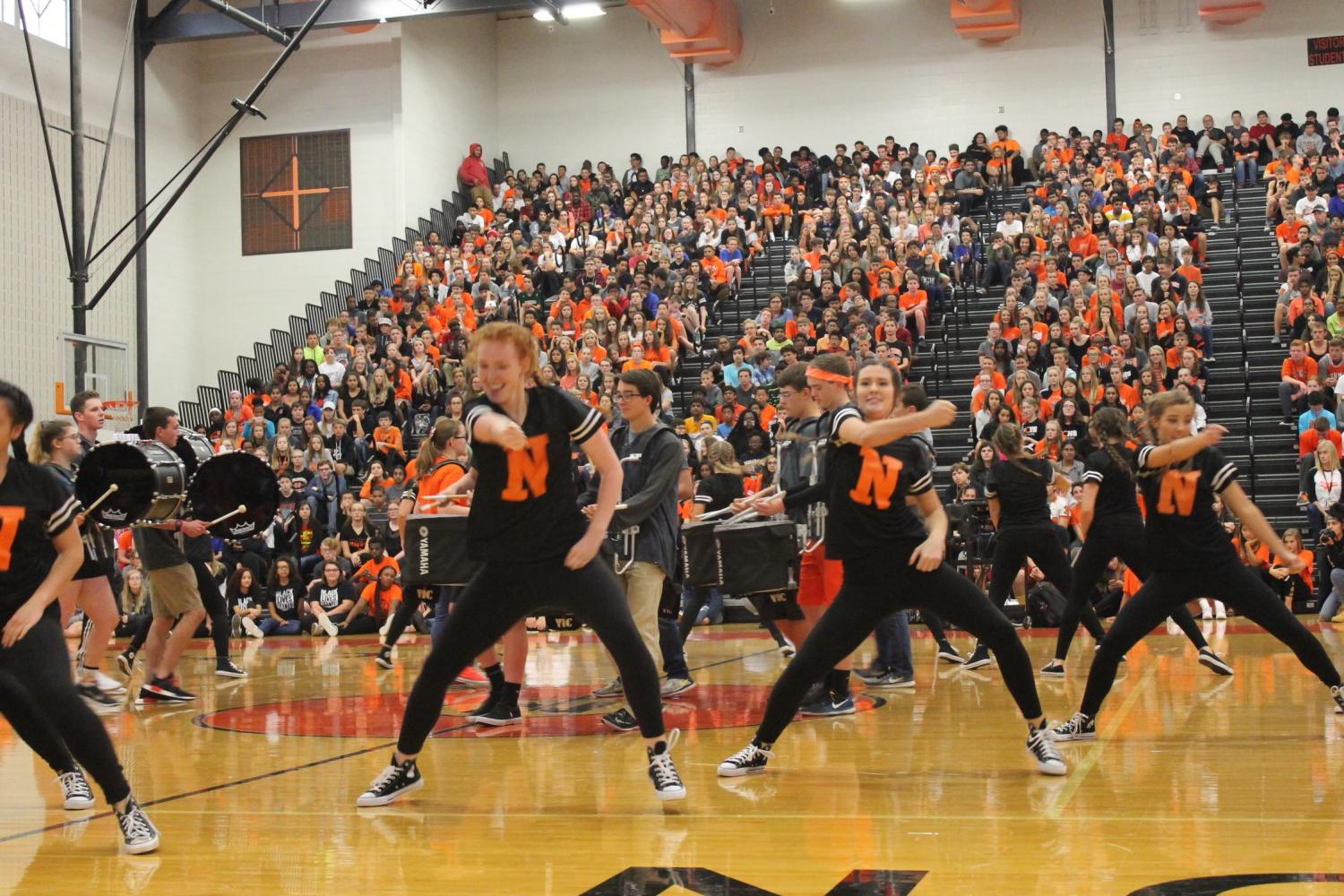 Dance+team+performs+with+Drumline