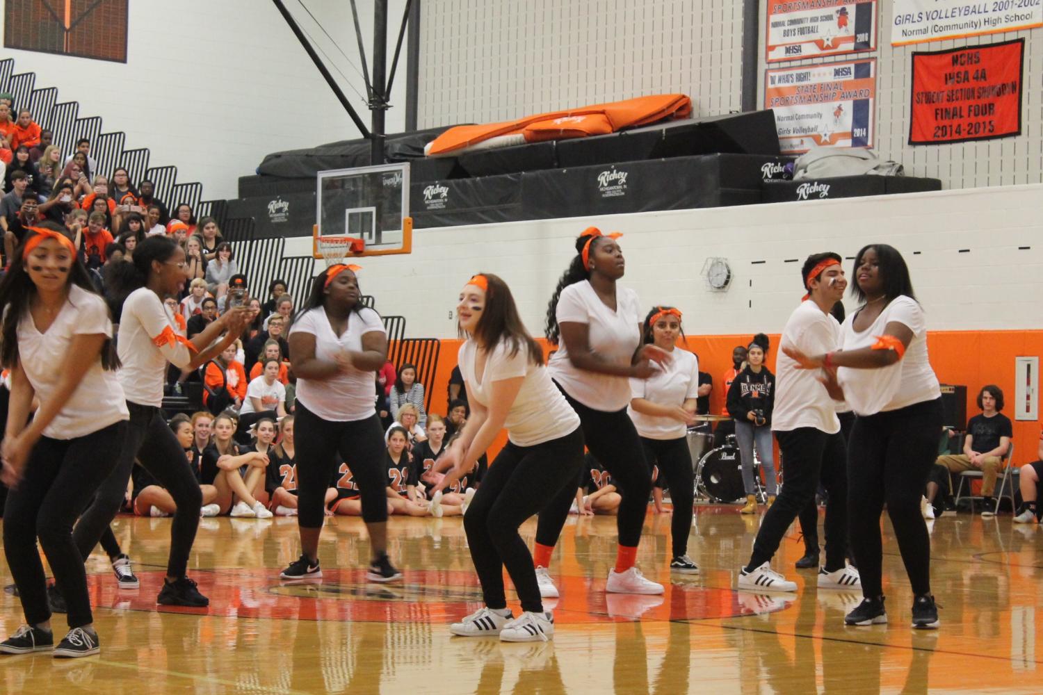 Step+club+performs+at+Homecoming+assembly