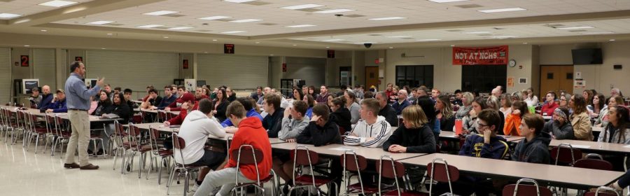 Students and parents from all three high schools gathered in  the NCHS cafeteria on Thursday, December 5 to learn more about the BNL co-op.