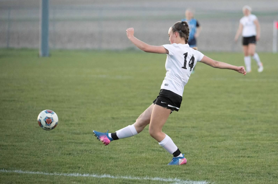 Four-year Lady Iron soccer player Courtney Dage (20)  plays during the 2018-2019 campaign.