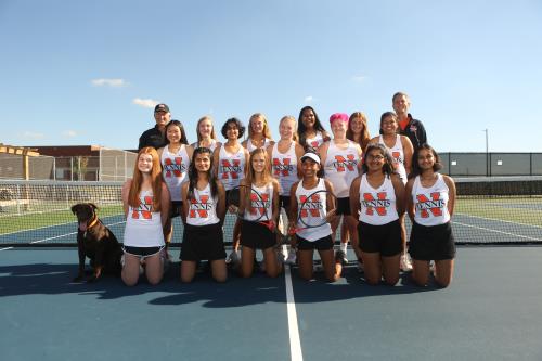 The 2020 Lady Iron varsity tennis team heads into Senior Night play with a team record of 7-1.