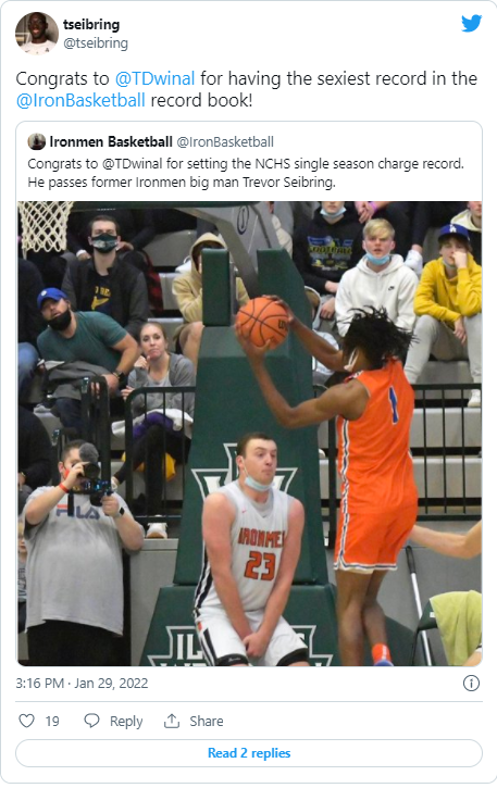 Alum Trevor Seibring took to social media after the game to congratulate Dwinal on breaking his record, which had stood for a decade.