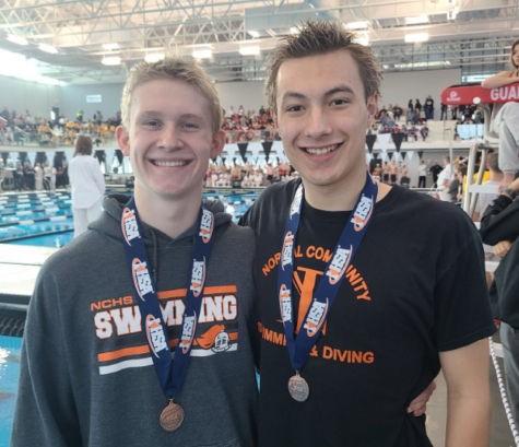 Kenny Wills (left) has his sights set on qualifying for the State 500 freestyles championship final next year; Fujimoto (right) will continue his scholastic swimming career as a University of Kentucky  Wildcat next year. 
