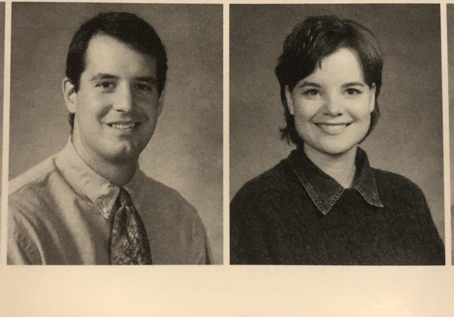 Pam’s and Dave’s yearbook pictures in the ’97-’98 school year—the year they first met
