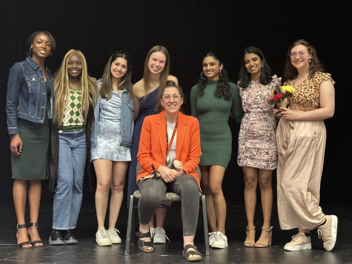 At the 2023 Speech banquet, Ms. Jackie Zeman sat surrounded by the teams graduating seniors and the incoming head coach.
Photo Courtesy of: 