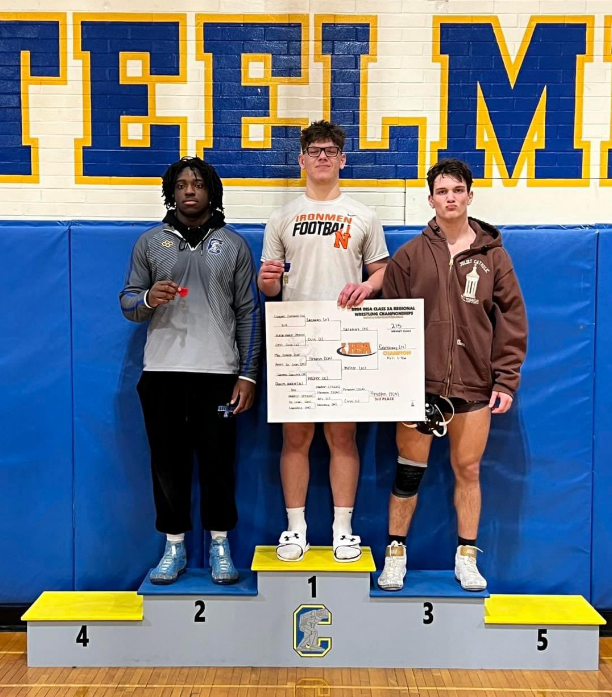 Senior Cooper Caraway was the lone first-place finisher at regionals. The veteran is looking to return to State after finishing 6th last season, despite medically forfietting with a broken bone in his hand. 
Photo Courtesy of: Ironmen Wrestling Instagram // @Ironmenwrestle