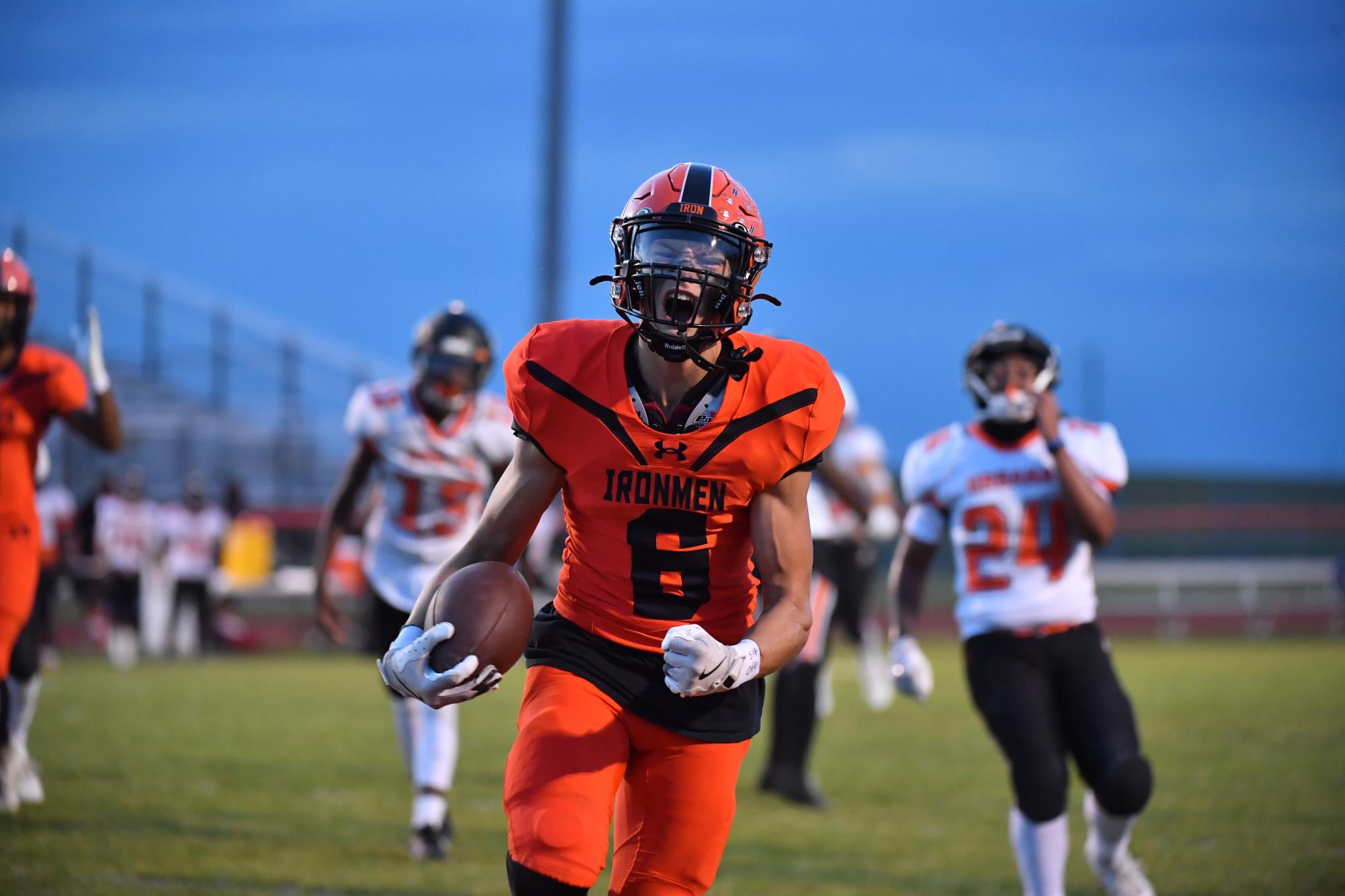 Reed Hoover put Community on the board in the opening minute of the 2024 Homecoming football game. 
Photo Courtesy of: Mr. Jeff Christopherson