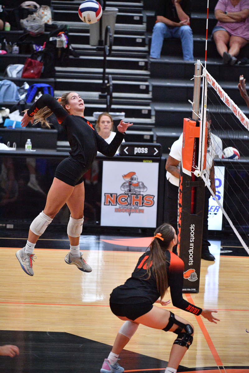 Maggie Michaels attempts a kill in one of the Iron's home opener. 
Photo Courtesy of: Mr. Jeff Christopherson