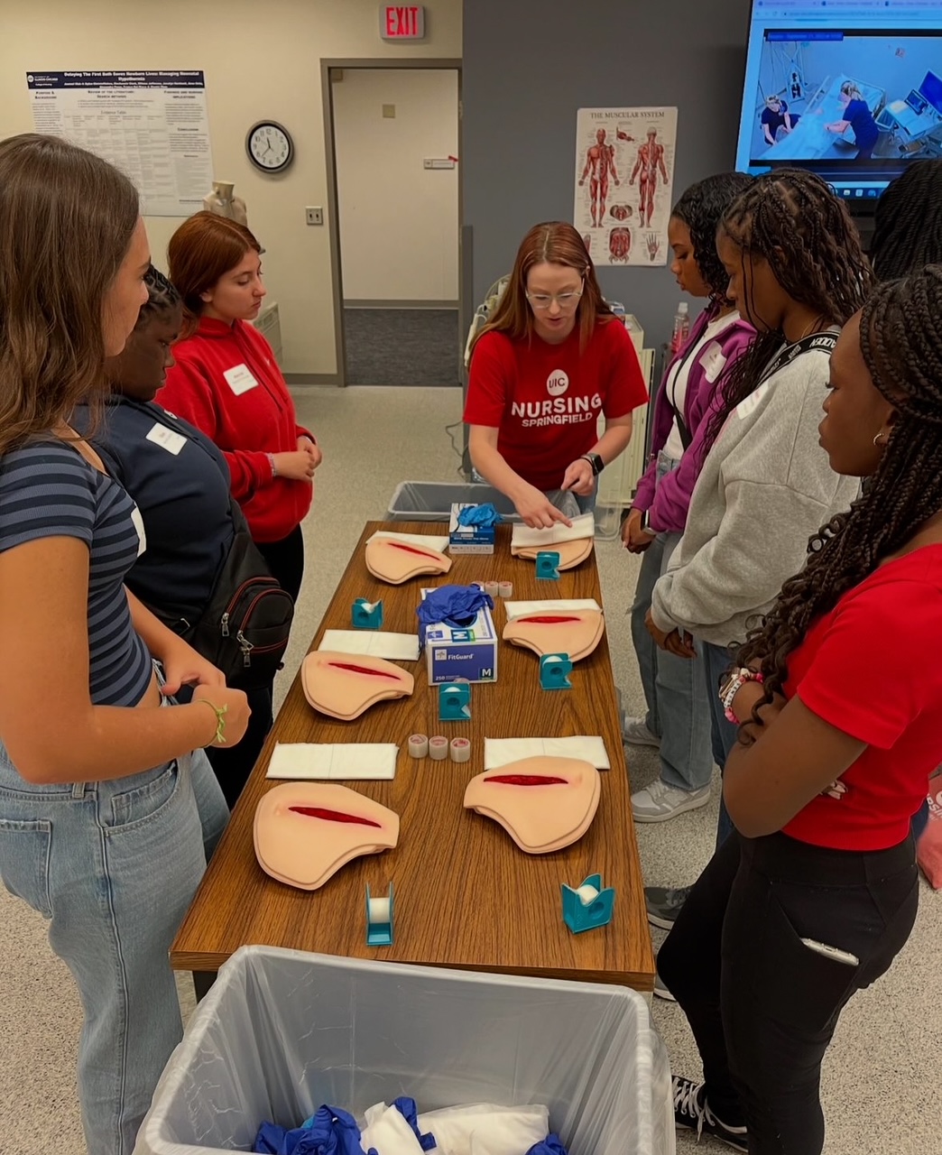 For the second straight year, Community's prospective nursing students attended the University of Illinois-Springfield's "Nurse for a Day," learning about the college while exploring the profession through hands-on activities.
Photo Courtesy of: Mrs. Karrin Hawkins