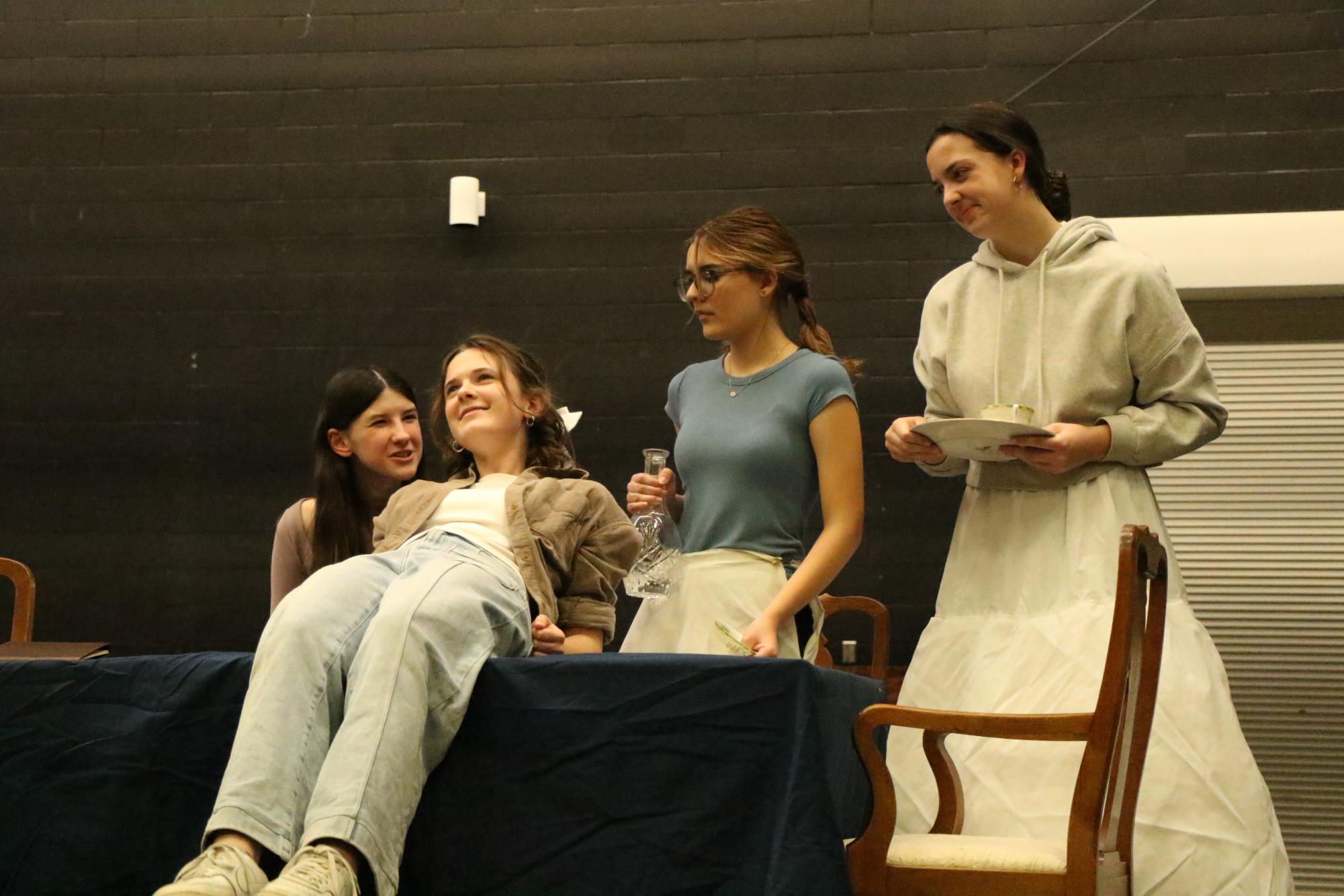 The cast of "Little Women" rehearse for next month's show. 