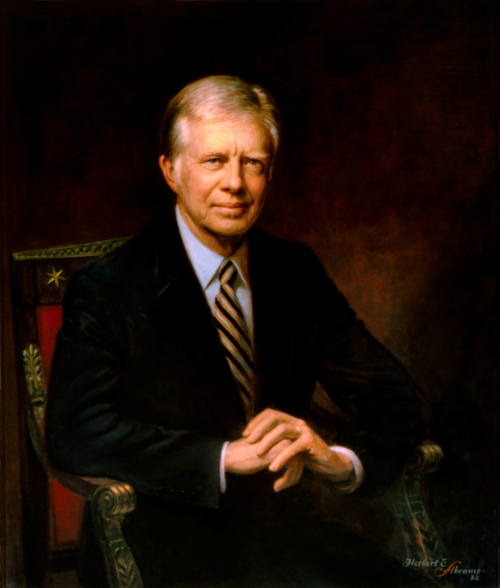 Jimmy Carter, 39th President of the United States, 1977-1981.

Portrait by Herbert E. Abrams in 1982. Oil on canvas, 38 1/16 x 32 1/16 inches.