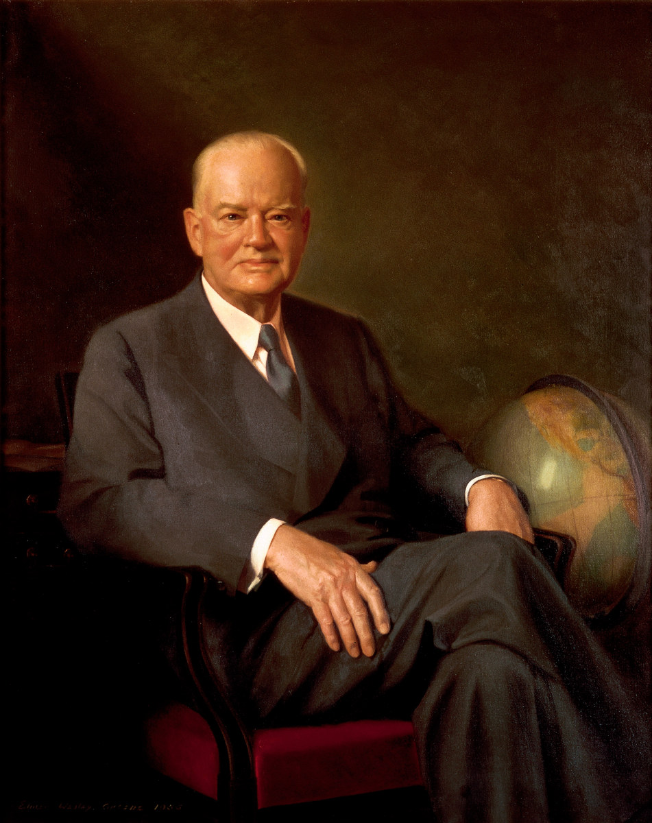 Herbert Hoover, 31st President of the United States, 1929-1933.

Portrait by Elmer Wesley Greene in 1956. Oil on canvas, 50 1/8 x 40 1/8 inches.