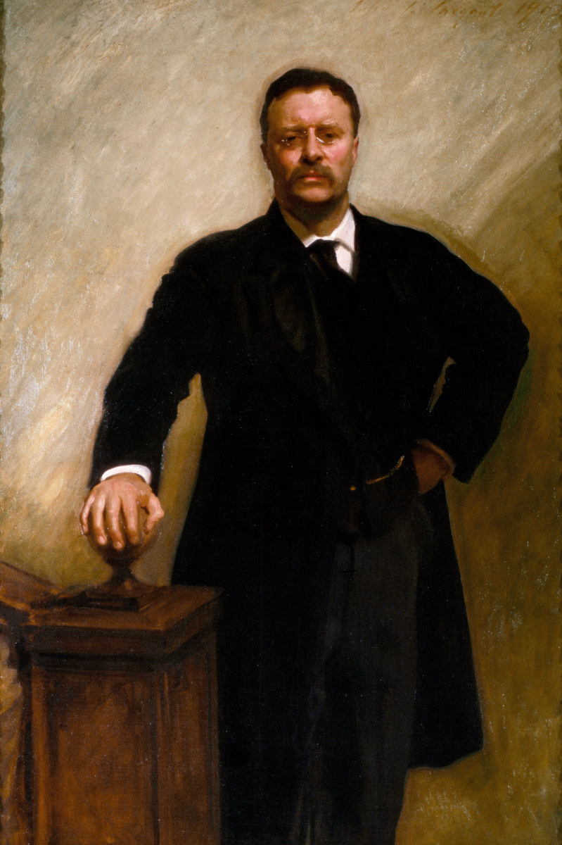 Theodore Roosevelt, 26th President of the United States, 1901-1909.

Portrait by John Singer Sargent in 1903. Oil on canvas, 58 1/8 x 40 inches.