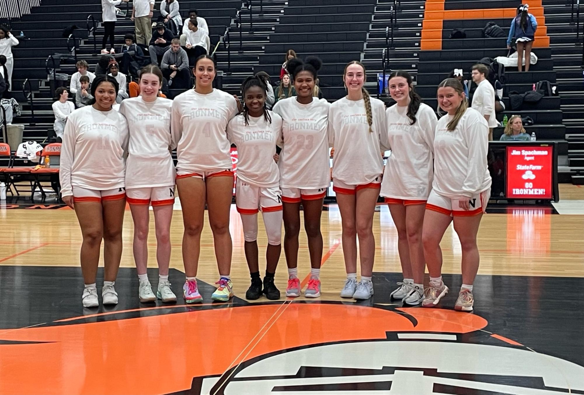 The Ironmen's starting lineup looked a little different on Jan. 14 with head coach Mr. Dave Feeney starting an all-senior lineup in Rayna Power, A'Meah Lester, Tatum Yokley, Armoni Conner and Emma Harrison. 
Harrison would score Community's first points of the game, knocking down a three from the left wing, and the Iron would never look back.
Photo Courtesy of: Ironmen Athletics