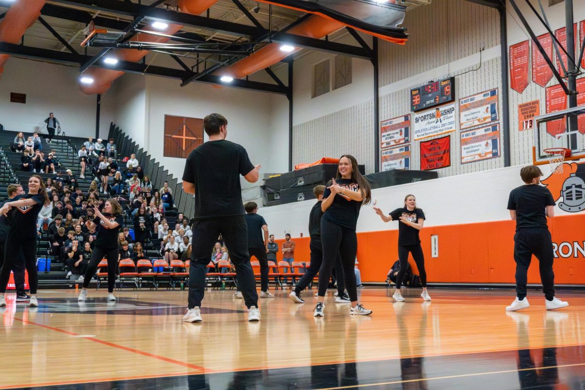 Jaiden Mousty (right) danced with her boyfriend, Bradyn Mazanowski, on Friday night, a mission that started in Mousty's sophomore year when she initially brought the idea up to Mazanowski.
This year, Mousty said, "I kind of just told him he's doing it."