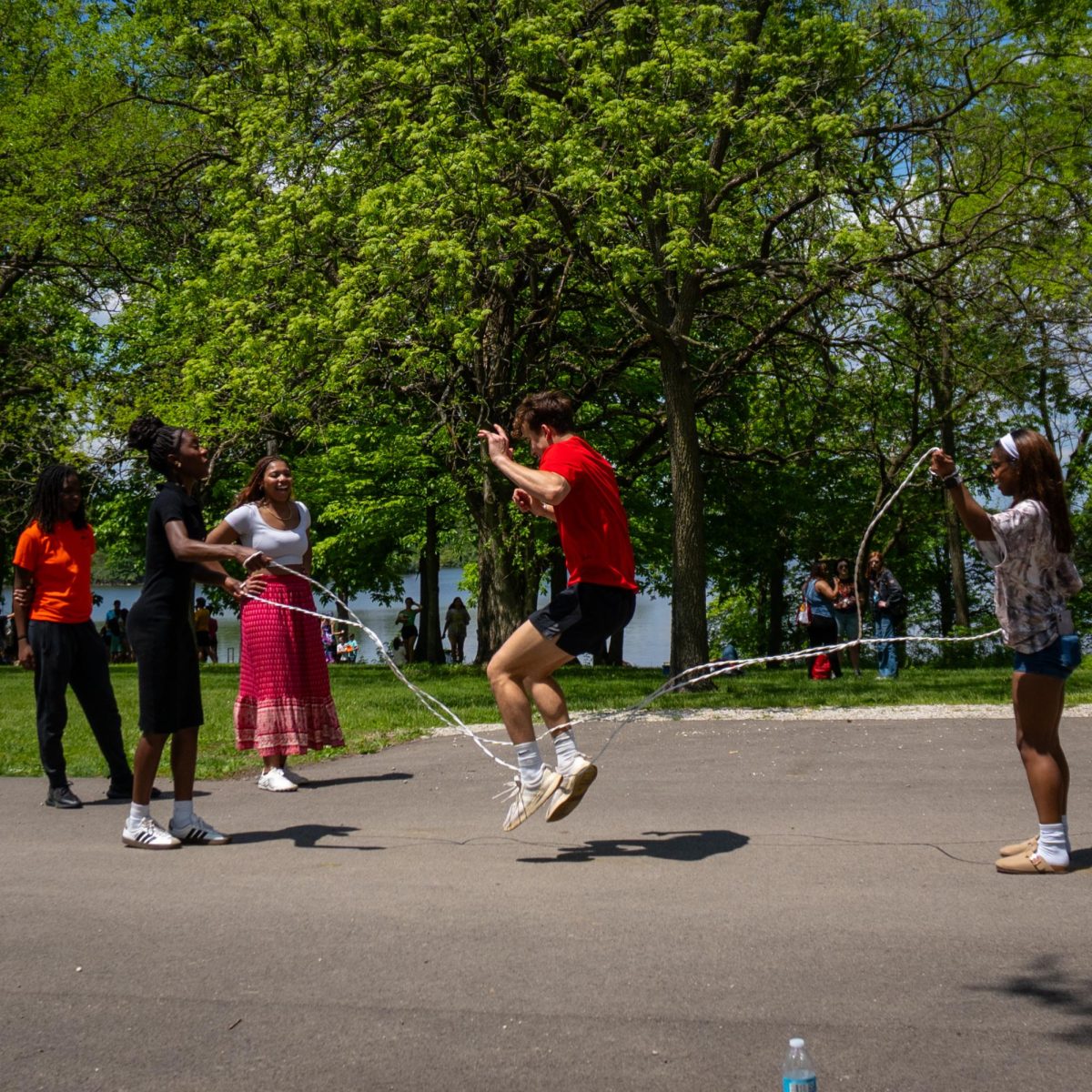Seniors "skipped" at the Senior Picnic, Armoni Conner spreading her lifelong love of jump rope.
