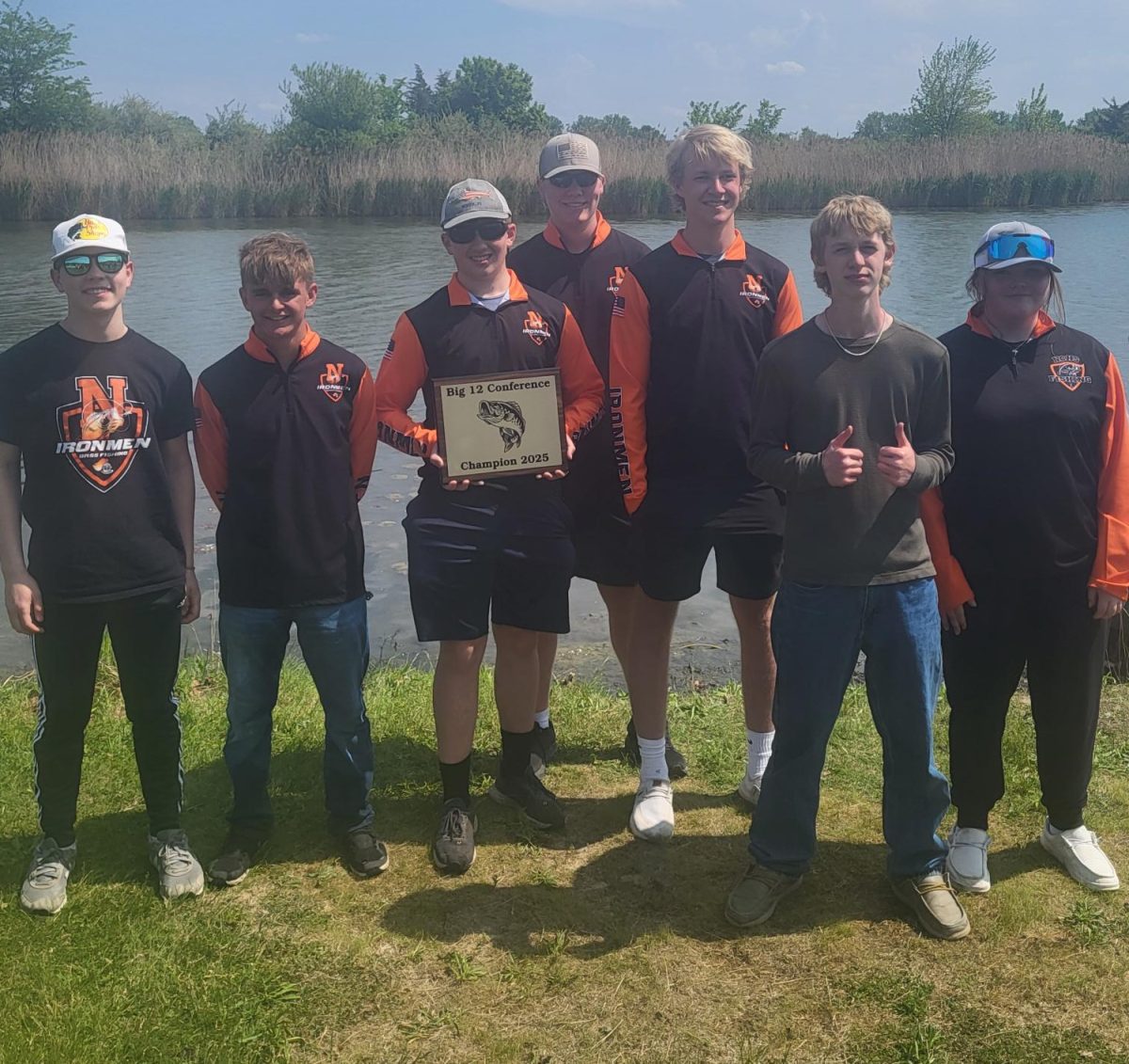 Community’s bass fishing team poses after winning the inaugural Big 12 championship. Coach Derrick Schonauer said the sport is rapidly growing, adding a conference and regional tournament this season. 

Photo Courtesy of: Mr. Derrick Schonauer // Used with Permission