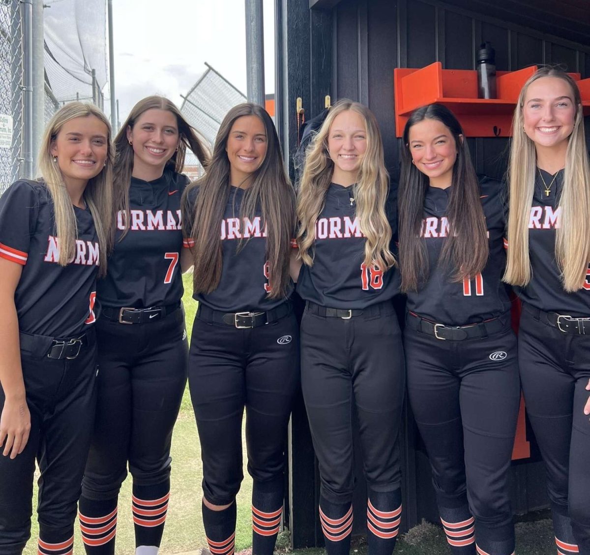 Senior leaders Ava Prevo (second from left), McKenna Baughman (third from left) and Tatum Yokley (far right) have anchored Community’s turnaround this season—Prevo in the circle, Baughman with her power at the plate, and Yokley leading the Iron in RBIs and extra-base hits. 

Photo Courtesty of: Tatum Yokley