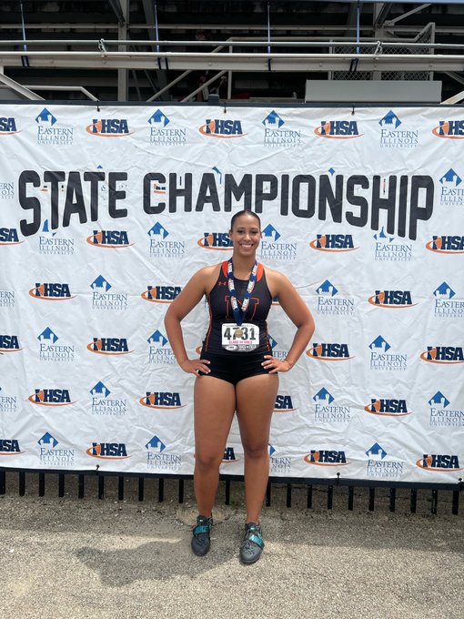 Marco Reynolds, now a member of the Eastern Illinois Track & Field program, took first at the IHSA 4A State meet in the shot put. 
Photo Courtesy of: Ironmen Athletics dept.