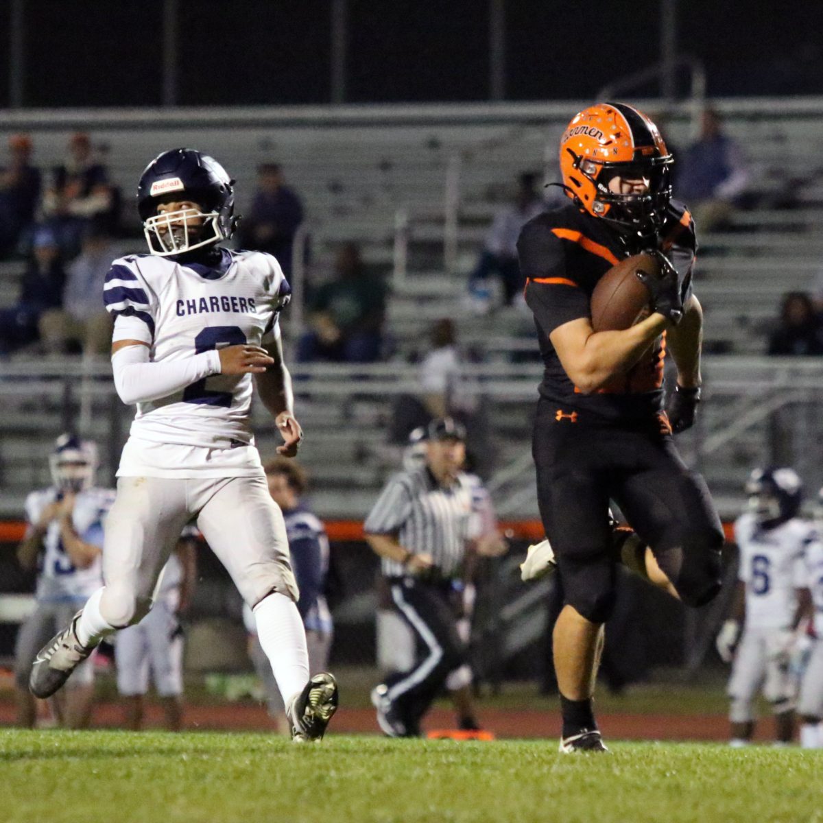 Community running back Cole Kretsinger has 814 yards on 102 carries with 14 rushing touchdowns; the Iron will lean on the senior to power the ground game Friday.