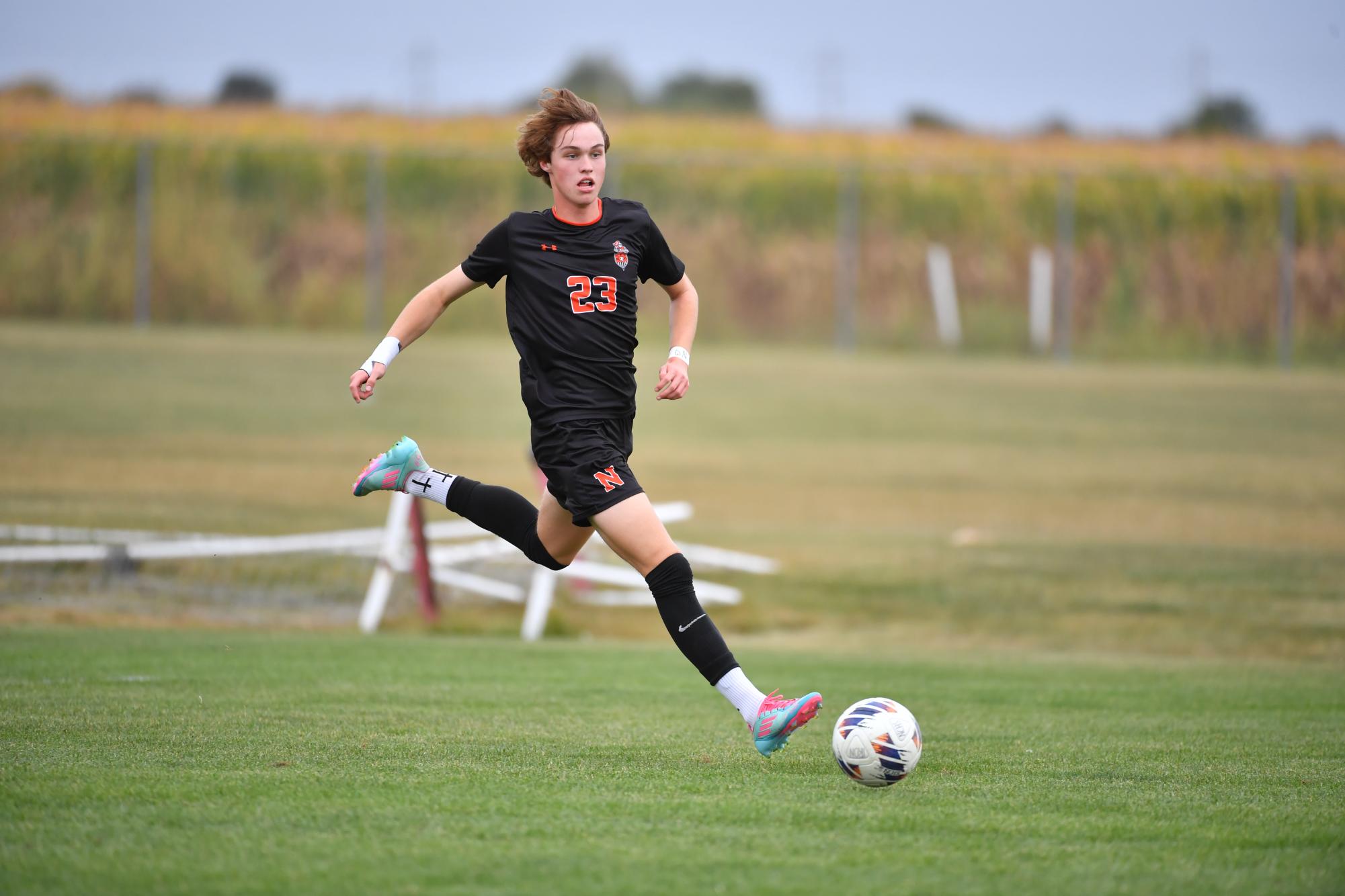 Logan Lelm, pictured here in the Iron's win over Normal West, scored his 19th goal of the season against Decatur.
The senior forward leads the team in scoring while also recording eight assists, good for fourth on the team. 