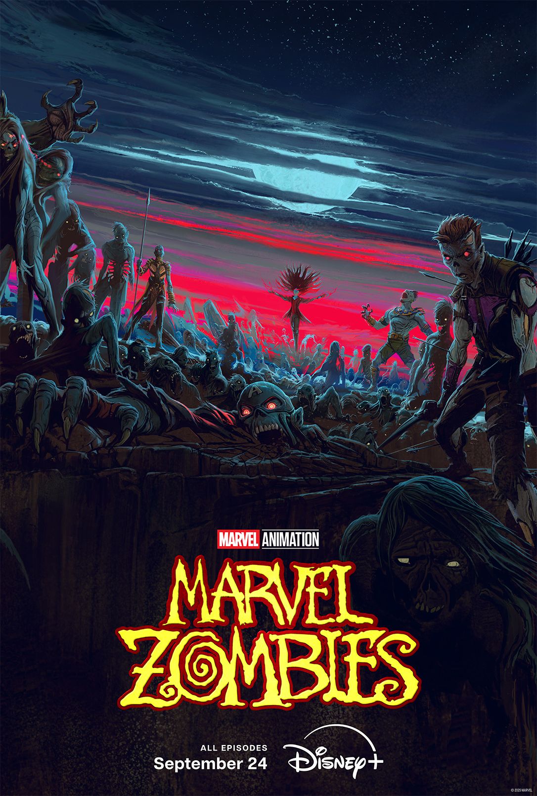 After a zombie plague overruns the Avengers, survivors race across a dystopian landscape to stop the super-powered undead. 

Featuring the voices of Elizabeth Olsen, Paul Rudd, Florence Pugh, David Harbour, Tessa Thompson and more, the series is created by Bryan Andrews and Zeb Wells and executive produced by Kevin Feige.

Promotional Image Courtesy of: Marvel Animation