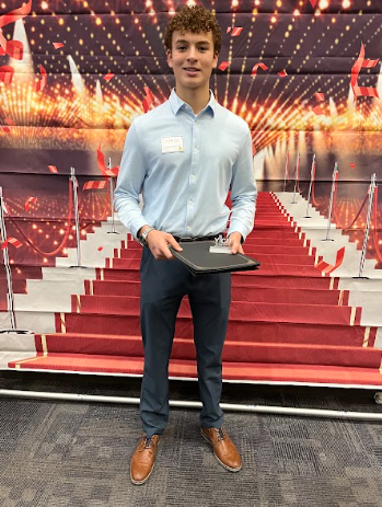 Colton Leonard poses following the YICU award banquet in November.
Photo Courtesy of: Rachael Leonard