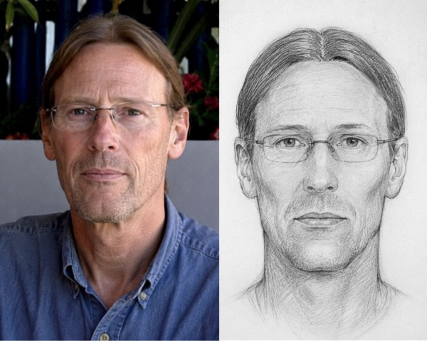 An AI-generated composite image of  “Mr. Grant Acklin,” the supposed legal representative who spent more than a year "corresponding" with me about my dead "relative." 